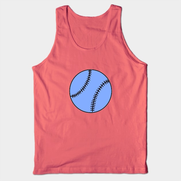 Sky Blue Baseball Ball - Doodle Tank Top by SpHu24
